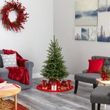 4’ North Carolina Spruce Artificial Christmas Tree with 100 Clear Lights and 207 Bendable Branches-Christmas Tree-Parc Decor