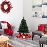 4’ Northern Rocky Spruce Artificial Christmas Tree with 100 Clear Lights and 268 Bendable Branches-Christmas Tree-Parc Decor