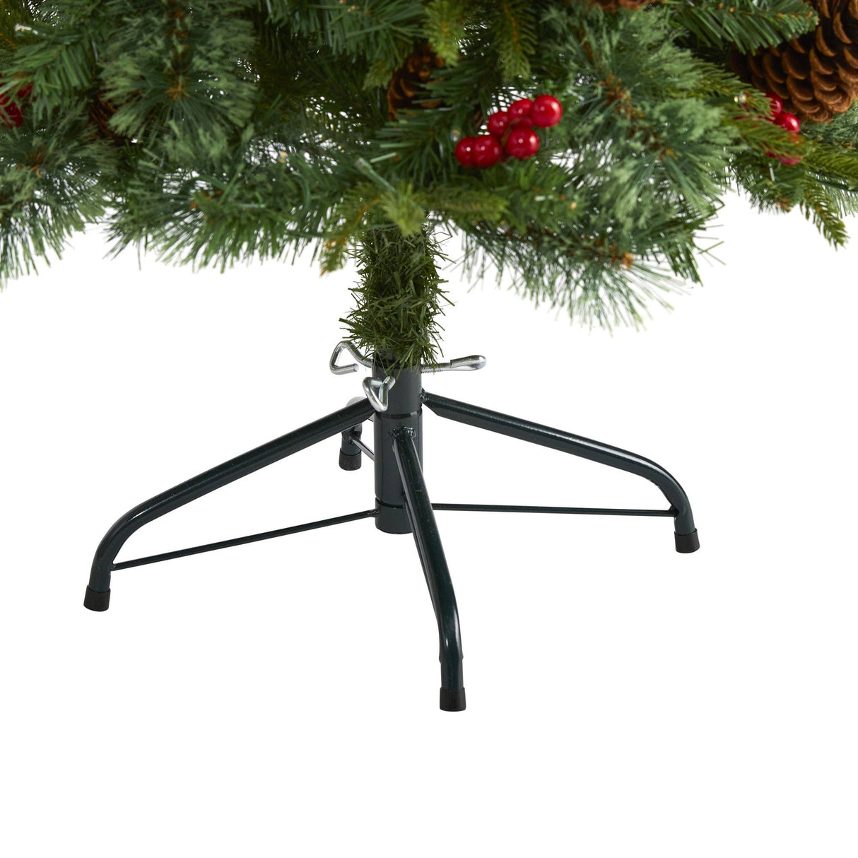 4’ Norway Mixed Pine Artificial Christmas Tree with 150 Clear LED Lights, Pine Cones and Berries-Christmas Tree-Parc Decor