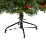 4’ Norway Mixed Pine Artificial Christmas Tree with 150 Clear LED Lights, Pine Cones and Berries-Christmas Tree-Parc Decor