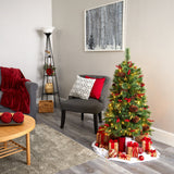 4’ Norway Mixed Pine Artificial Christmas Tree with 150 Clear LED Lights, Pine Cones and Berries-Christmas Tree-Parc Decor