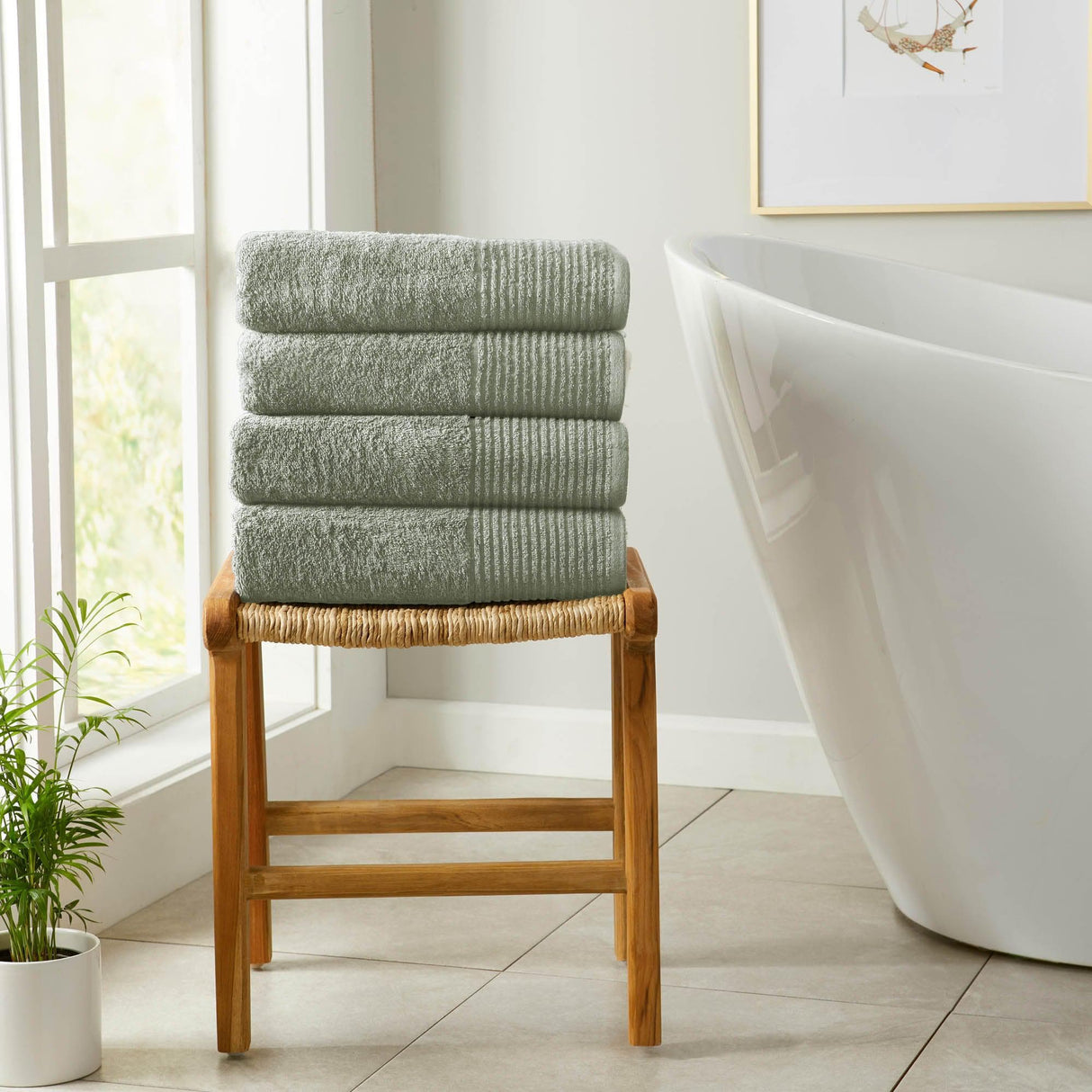 4 Pack Cotton Bath Towels - Kasper Collection
