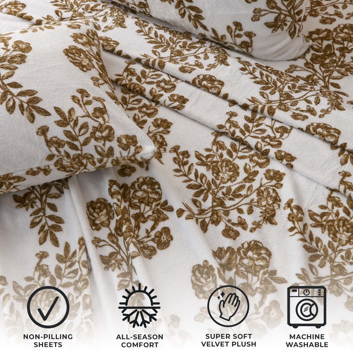 4-Piece Printed Plush Sheet - Velvet Luxe Collection-Sheets-Parc Decor