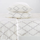 4-Piece Printed Plush Sheet - Velvet Luxe Lattice Collection-Sheets-Parc Decor