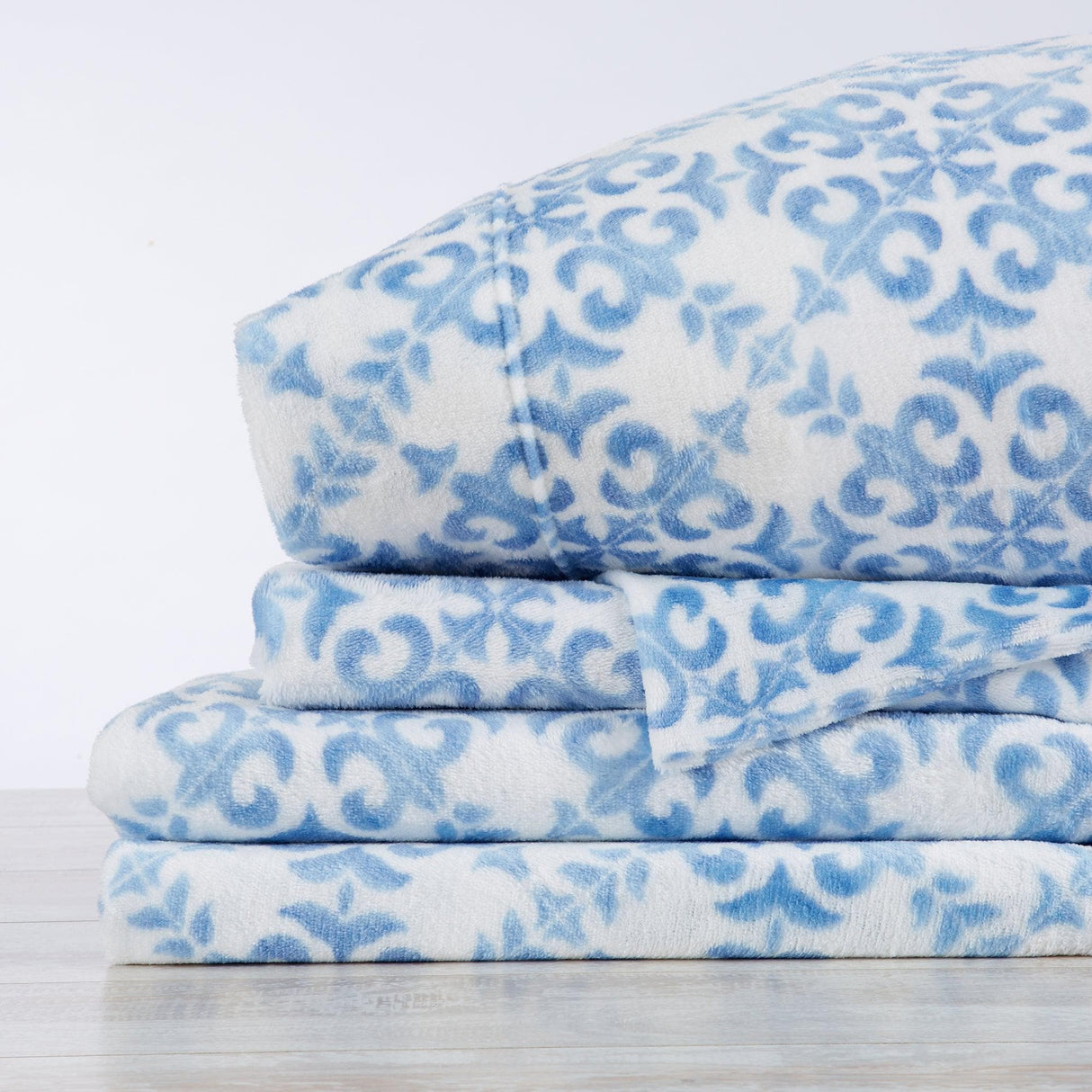 4-Piece Printed Plush Sheet - Velvet Luxe Lattice Collection-Sheets-Parc Decor