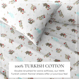 4-Piece Turkish Cotton Christmas Flannel Sheet - Whittaker Collection-Sheets-Parc Decor