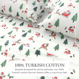 4-Piece Turkish Cotton Christmas Flannel Sheet - Whittaker Collection-Sheets-Parc Decor