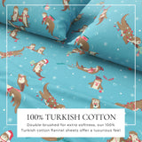 4-Piece Turkish Cotton Christmas Flannel Sheet - Whittaker Collection-Sheets-Parc Decor