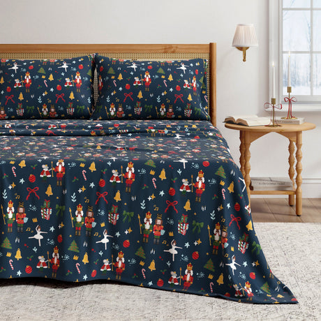 4-Piece Turkish Cotton Christmas Flannel Sheet - Whittaker Collection-Sheets-Parc Decor