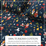 4-Piece Turkish Cotton Christmas Flannel Sheet - Whittaker Collection-Sheets-Parc Decor