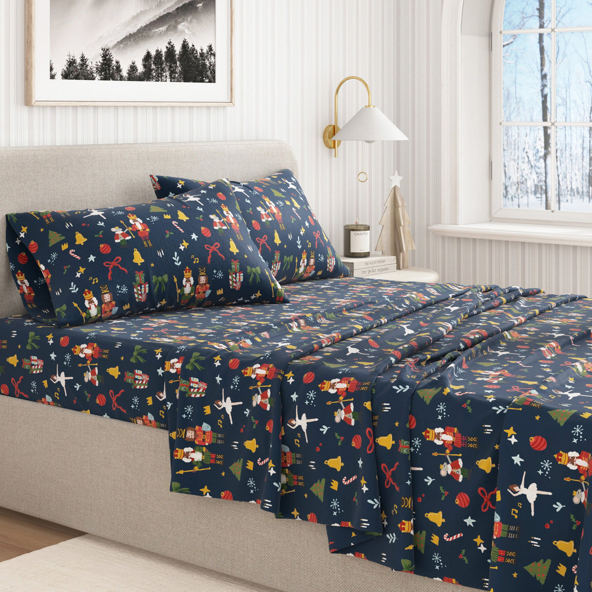 4-Piece Turkish Cotton Christmas Flannel Sheet - Whittaker Collection-Sheets-Parc Decor