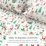 4-Piece Turkish Cotton Christmas Flannel Sheet - Whittaker Collection-Sheets-Parc Decor