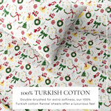 4-Piece Turkish Cotton Christmas Flannel Sheet - Whittaker Collection-Sheets-Parc Decor