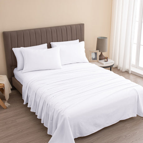 4-Piece Turkish Cotton Flannel Sheet - Raye Collection-Sheets-Parc Decor