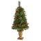 4’ Pine, Pinecone and Berries Artificial Christmas Tree with 100 Clear LED Lights in Decorative Urn-Christmas Tree-Parc Decor