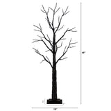 4’ Pre-Lit Artificial Halloween Twig Tree with 240 Orange & Purple LED Lights-Tree-Parc Decor