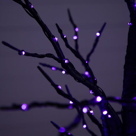 4’ Pre-Lit Artificial Halloween Twig Tree with 240 Orange & Purple LED Lights-Tree-Parc Decor