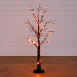 4’ Pre-Lit Artificial Halloween Twig Tree with 240 Orange & Purple LED Lights-Tree-Parc Decor