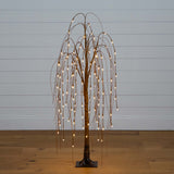 4’ Pre-Lit Artificial Willow Tree with 120 Warm White LED Lights-Tree-Parc Decor