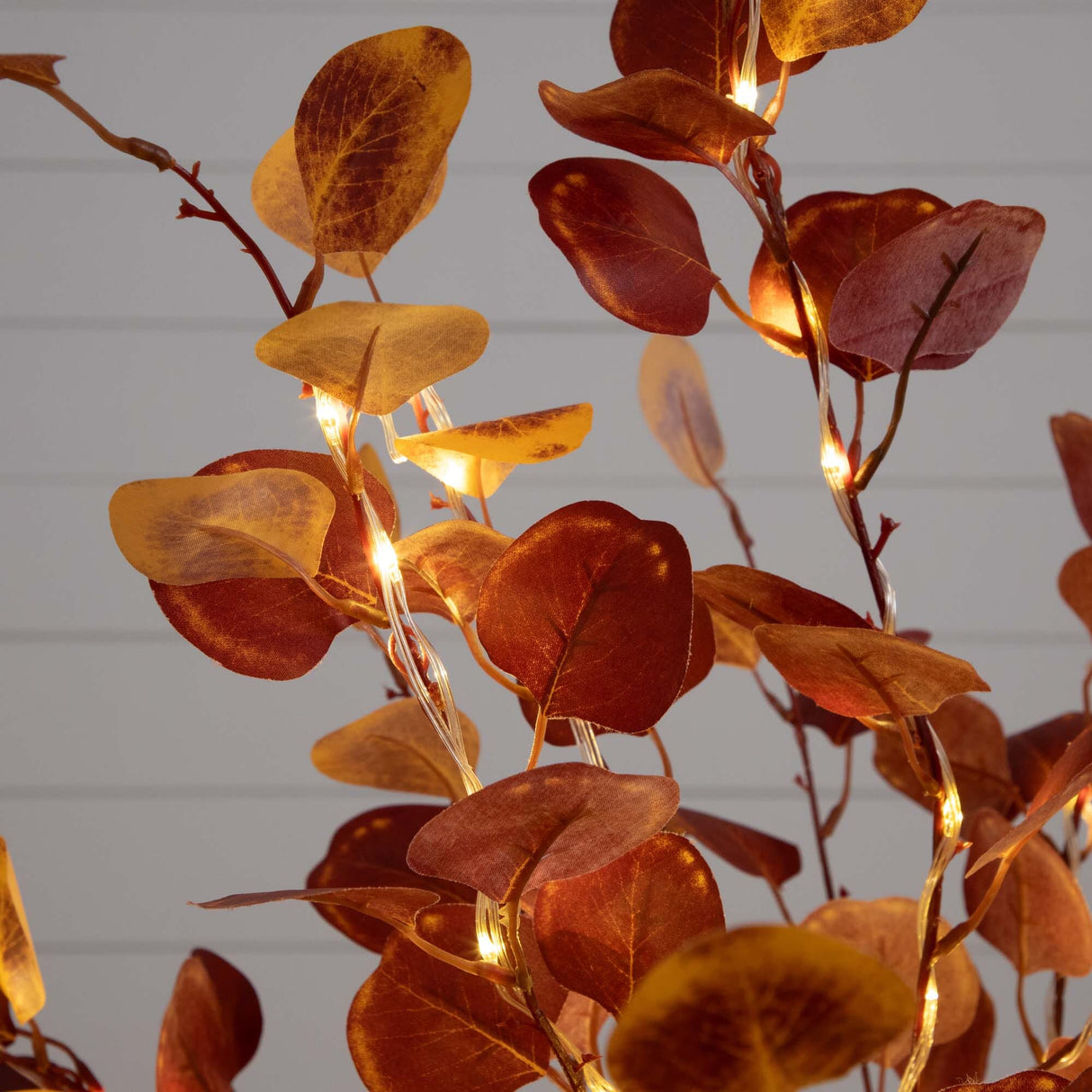 4’ Pre-Lit Autumn Eucalyptus Artificial Fall Tree with 160 Warm White LED Lights-Tree-Parc Decor