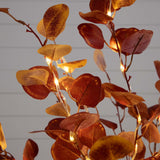 4’ Pre-Lit Autumn Eucalyptus Artificial Fall Tree with 160 Warm White LED Lights-Tree-Parc Decor