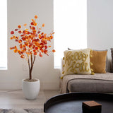 4’ Pre-Lit Autumn Eucalyptus Artificial Fall Tree with 160 Warm White LED Lights-Tree-Parc Decor