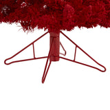 4' Red Flocked Fraser Fir Artificial Christmas Tree-Christmas Tree-Parc Decor