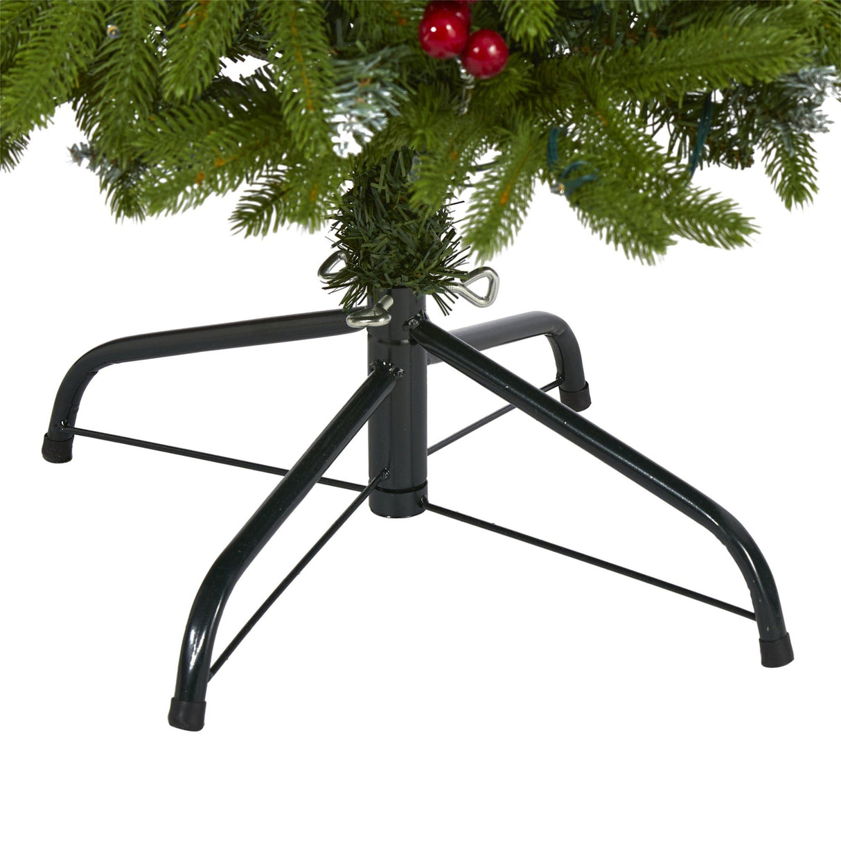 4' Snow Tipped Portland Spruce Artificial Christmas Tree with Frosted Berries and Pinecones with 100 Clear LED Lights-Christmas Tree-Parc Decor