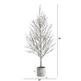 4’ Snowed Twig Artificial Christmas Tree in Decorative Planter-Christmas Tree-Parc Decor