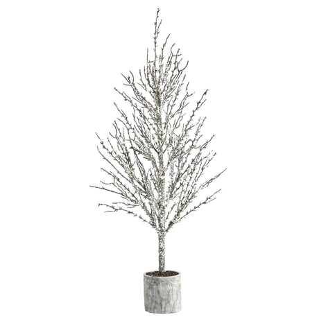 4’ Snowed Twig Artificial Christmas Tree in Decorative Planter-Christmas Tree-Parc Decor