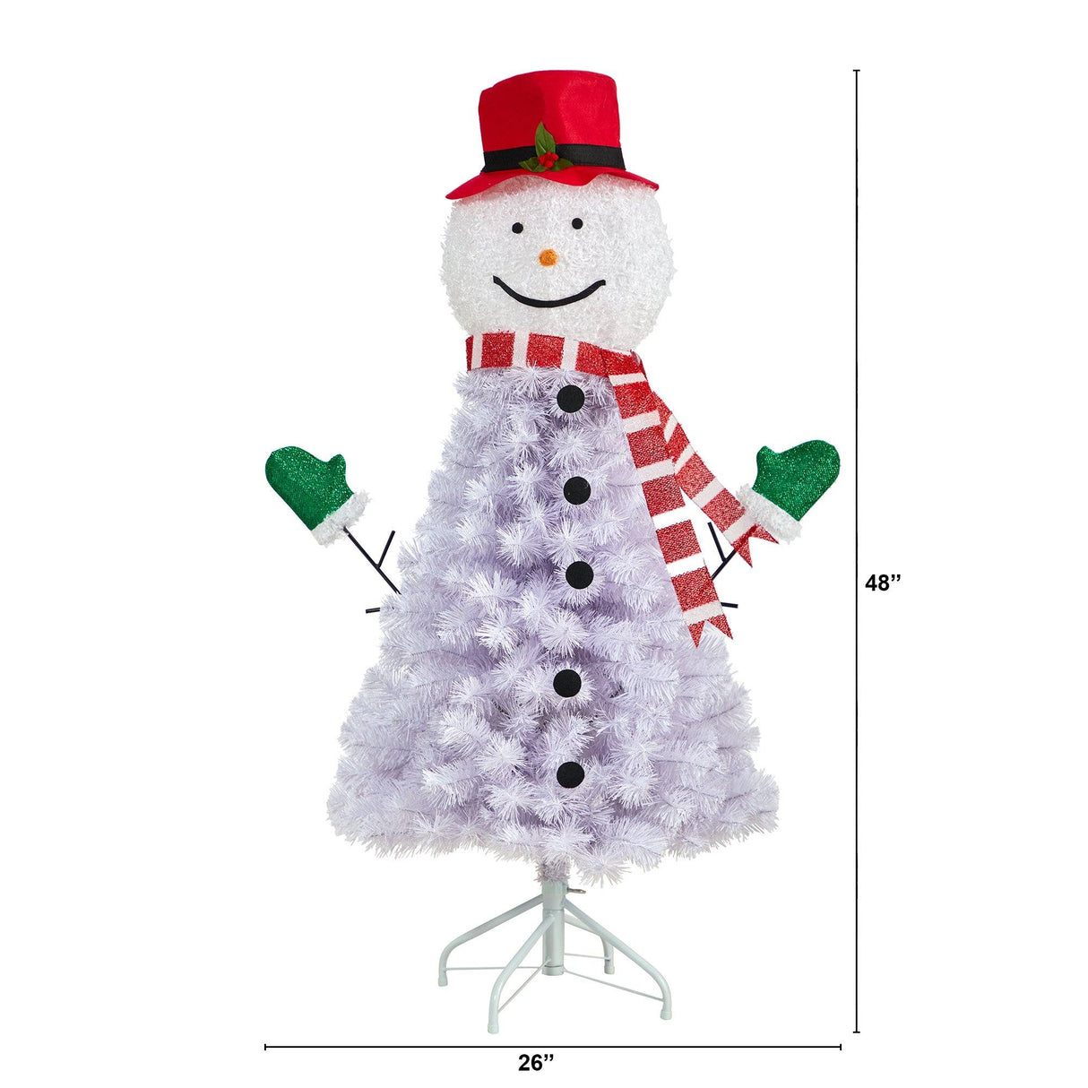 4’ Snowman Artificial Christmas Tree with 234 Bendable Branches-Christmas Tree-Parc Decor