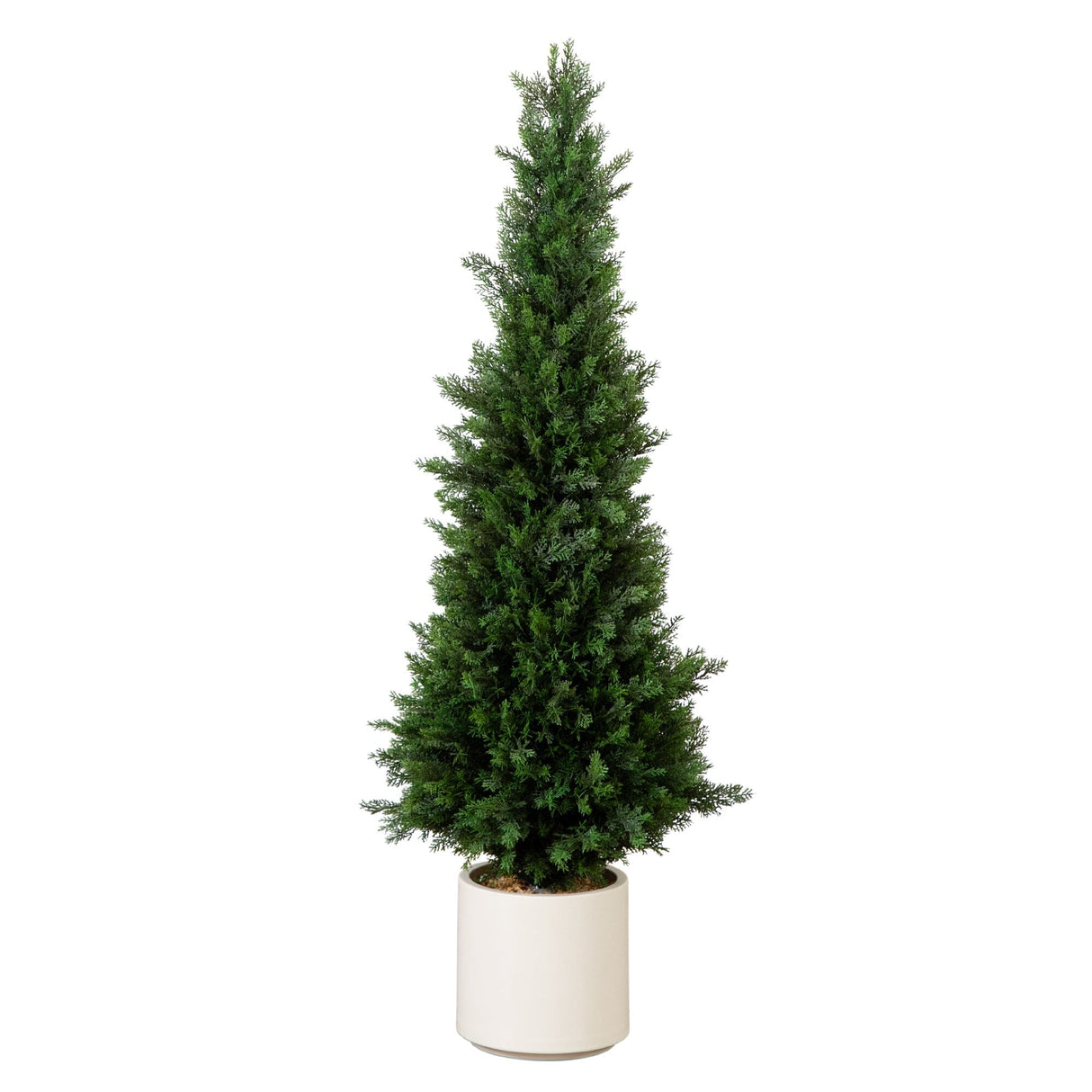 4’ UV Resistant Artificial Cedar Tree in Decorative White Planter (Indoor/Outdoor)-Tree-Parc Decor