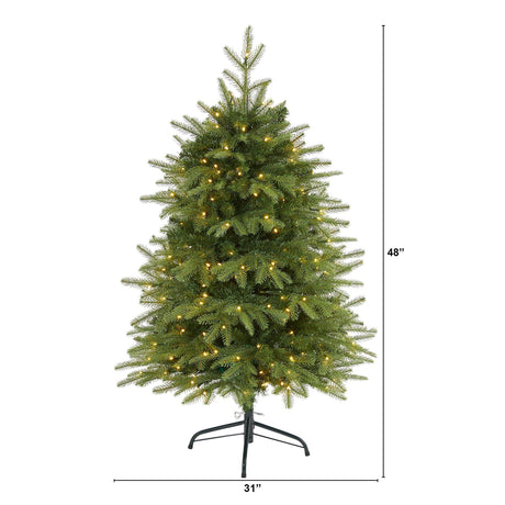 4’ Vancouver Fir “Natural Look” Artificial Christmas Tree with 250 Clear LED Lights and 814 Bendable Branches-Christmas Tree-Parc Decor