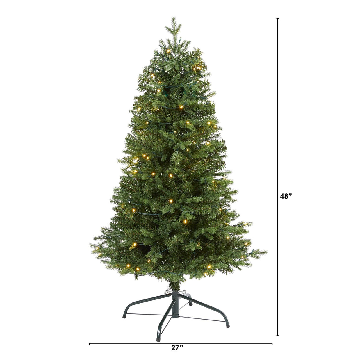 4' Vermont Fir Artificial Christmas Tree with 100 Clear LED Lights-Christmas Tree-Parc Decor