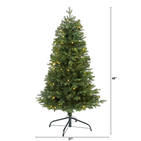4' Vermont Fir Artificial Christmas Tree with 100 Clear LED Lights-Christmas Tree-Parc Decor