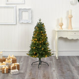 4' Vermont Fir Artificial Christmas Tree with 100 Clear LED Lights-Christmas Tree-Parc Decor