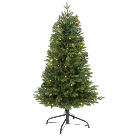 4' Vermont Fir Artificial Christmas Tree with 100 Clear LED Lights-Christmas Tree-Parc Decor