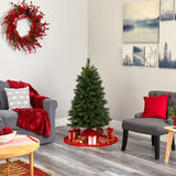 4’ West Virginia Mountain Pine Artificial Christmas Tree with 100 Clear Lights and 322 Bendable Branches-Christmas Tree-Parc Decor