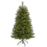 4’ West Virginia Mountain Pine Artificial Christmas Tree with 100 Clear Lights and 322 Bendable Branches-Christmas Tree-Parc Decor