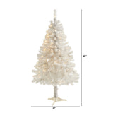4' White Artificial Christmas Tree with 100 Clear LED Lights-Christmas Tree-Parc Decor
