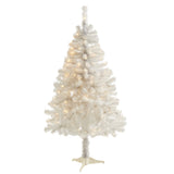 4' White Artificial Christmas Tree with 100 Clear LED Lights-Christmas Tree-Parc Decor
