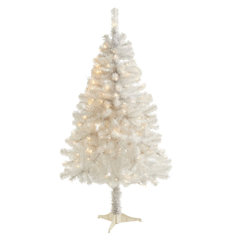 4' White Artificial Christmas Tree with 100 Clear LED Lights-Christmas Tree-Parc Decor