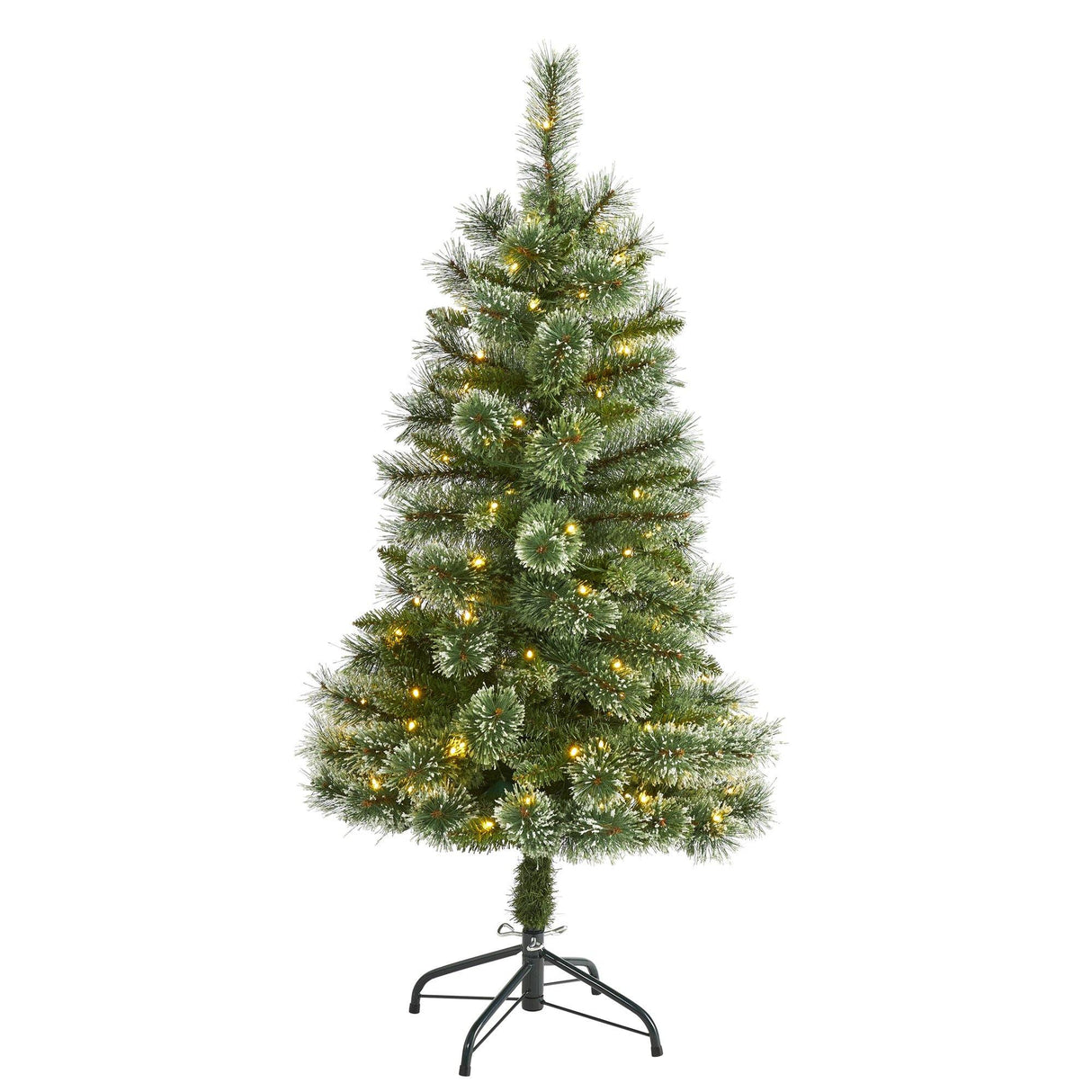4’ Wisconsin Slim Snow Tip Pine Artificial Christmas Tree with 100 Clear LED Light-Christmas Tree-Parc Decor