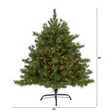 4’ Wyoming Mixed Pine Artificial Christmas Tree with 250 Clear Lights and 462 Bendable Branches-Christmas Tree-Parc Decor