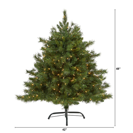 4’ Wyoming Mixed Pine Artificial Christmas Tree with 250 Clear Lights and 462 Bendable Branches-Christmas Tree-Parc Decor