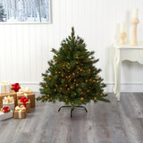 4’ Wyoming Mixed Pine Artificial Christmas Tree with 250 Clear Lights and 462 Bendable Branches-Christmas Tree-Parc Decor