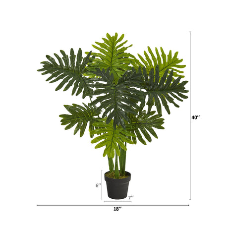 40” Philodendron Artificial Plant (Real Touch)-Parc Decor