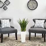 40” Spiky Agave Artificial Plant in White Planter-Parc Decor