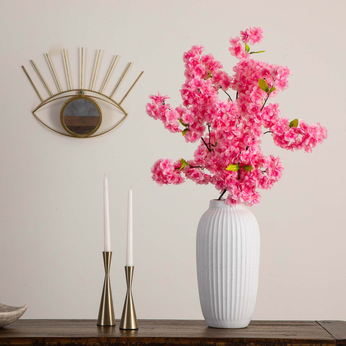 40" Artificial Cherry Blossom Flower - Set of 3-Stem-Parc Decor