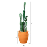 41” Artificial Cactus in Terracotta Planter-Plant in Planter-Parc Decor